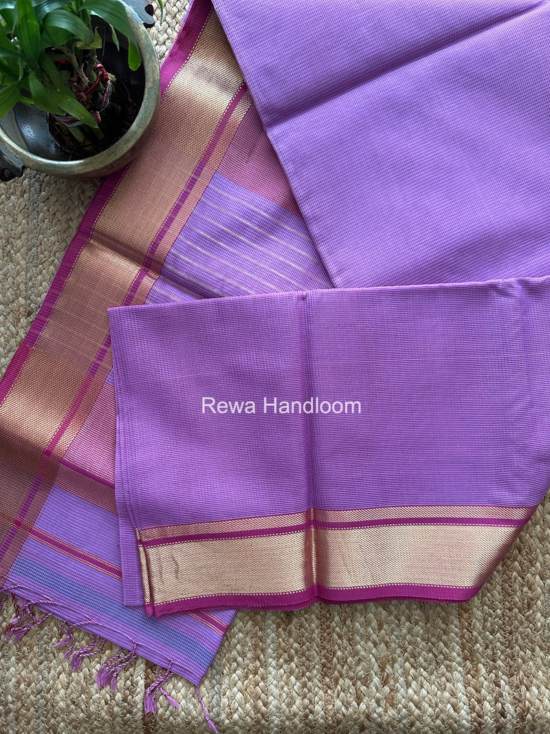 Exclusive Maheswari Self Checks Lavender Saree MCS086