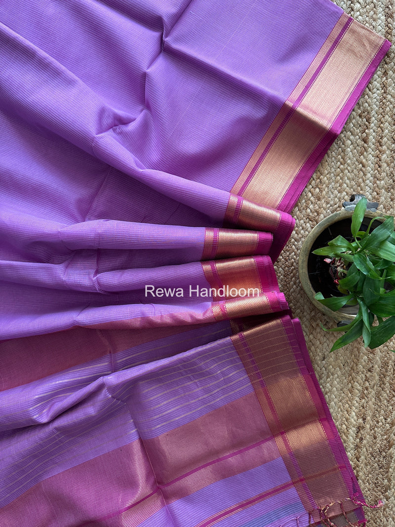 Exclusive Maheswari Self Checks Lavender Saree MCS086