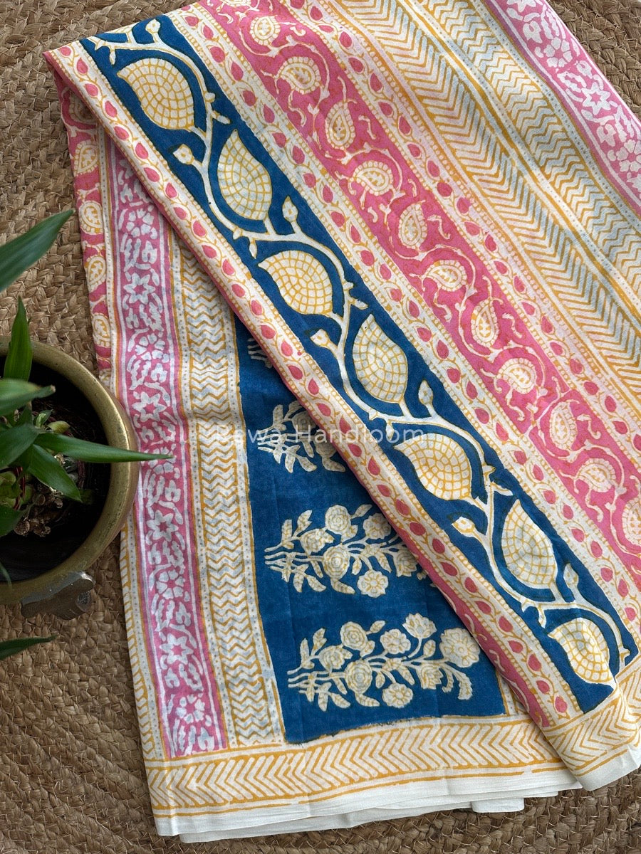  Indigo Cotton Saree