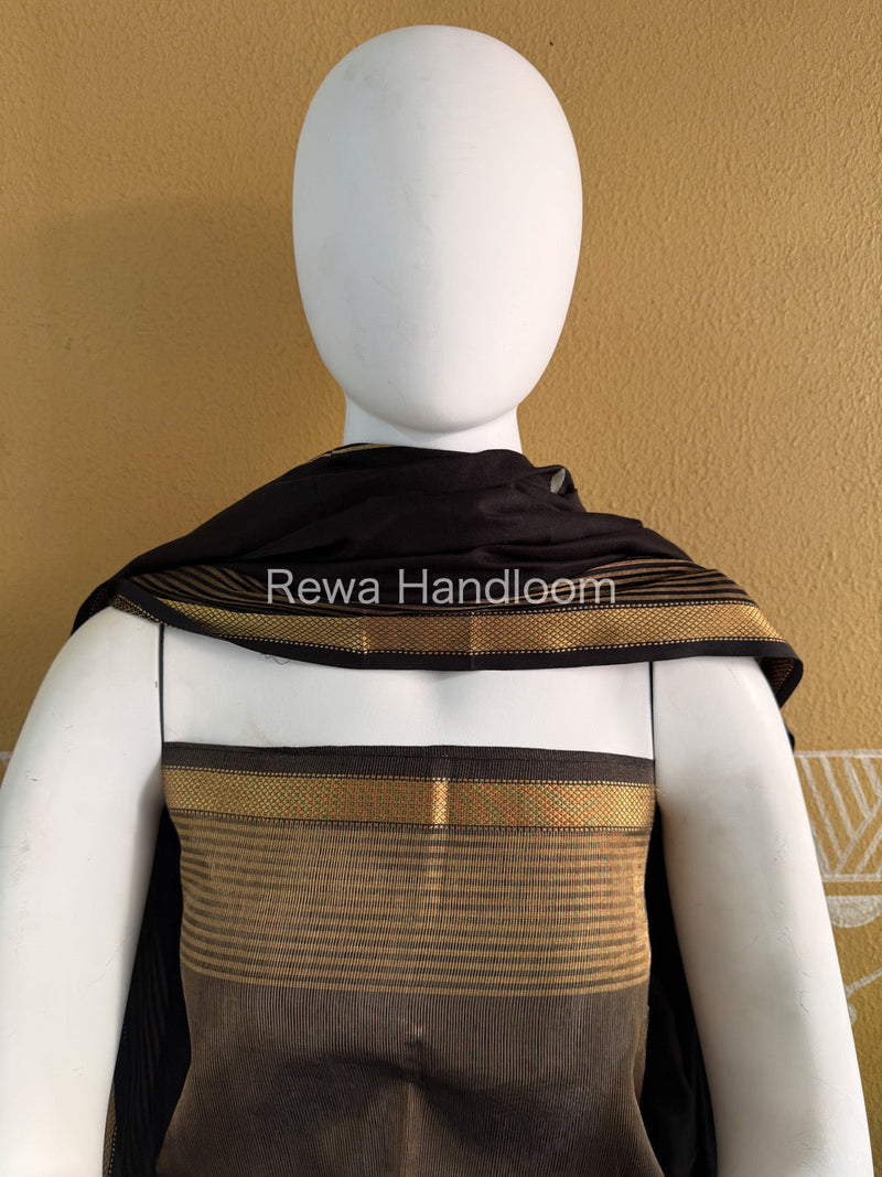Maheshwari Black Tissue Top Dupatta Sets TBTS101 Rewa Handloom