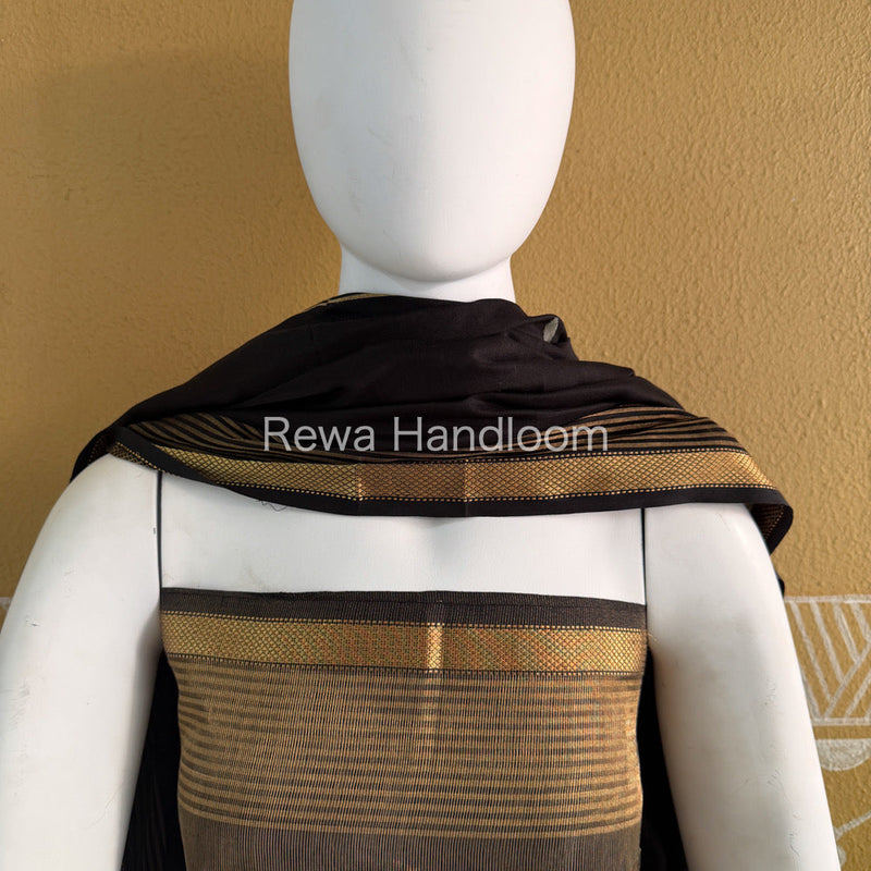 Maheshwari Black Tissue Top Dupatta Sets TBTS101 Rewa Handloom