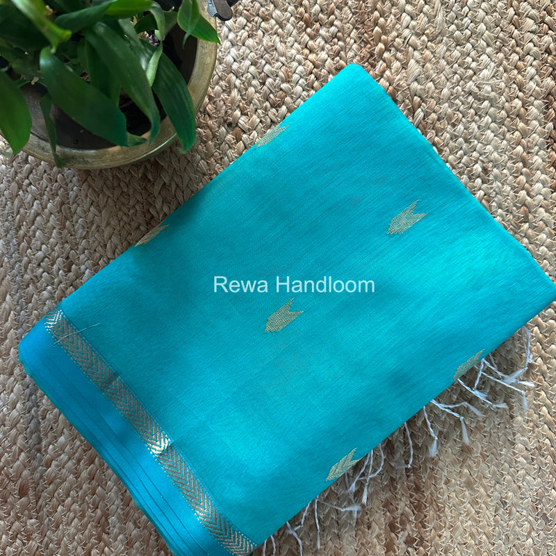 Aqua Green V Butti Maheshwari Saree VBS056