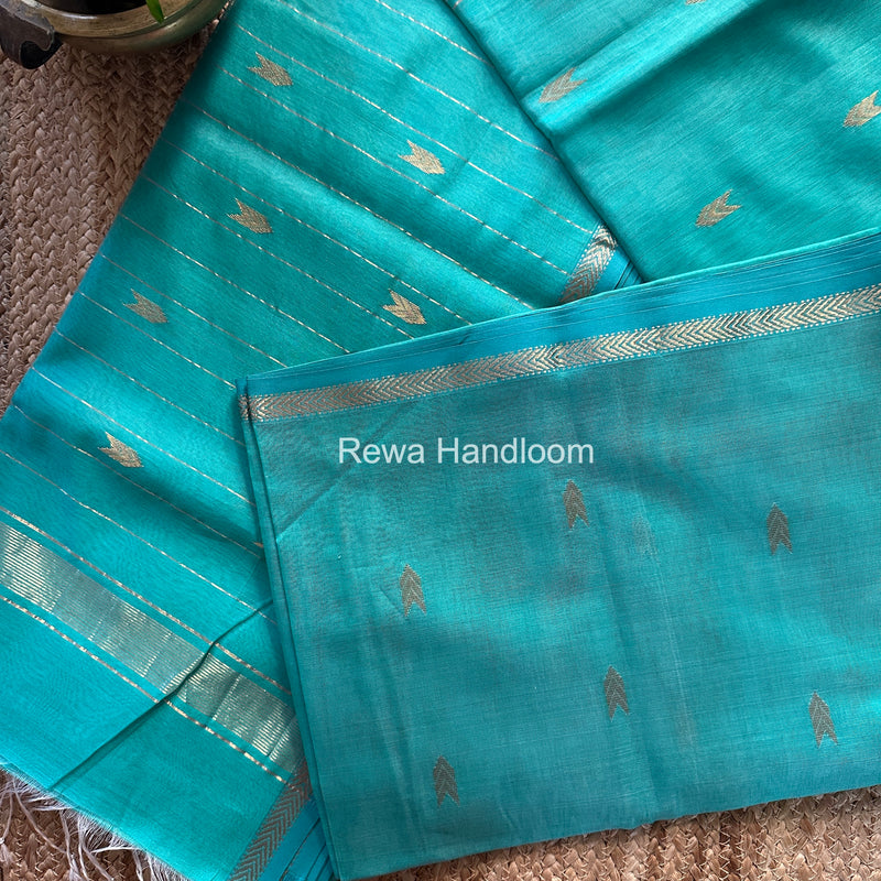 Aqua Green V Butti Maheshwari Saree VBS056