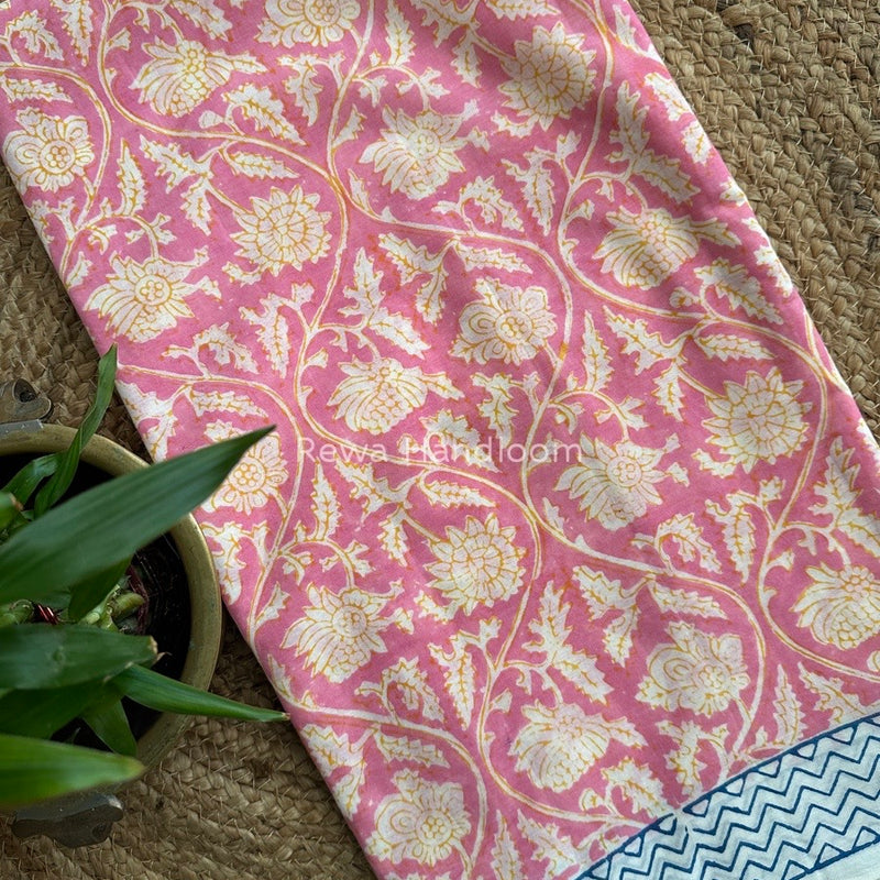 Pink Indigo Cotton Saree IND010