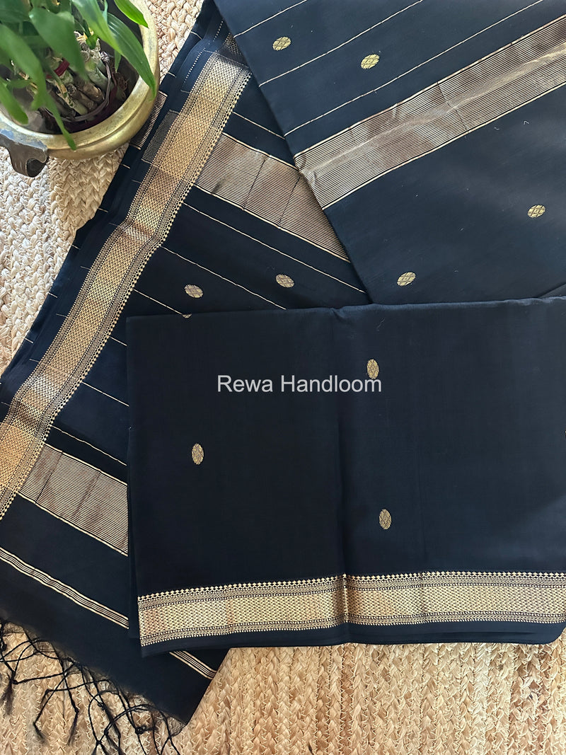 Maheshwari Black Aami Butti Saree SBT0083