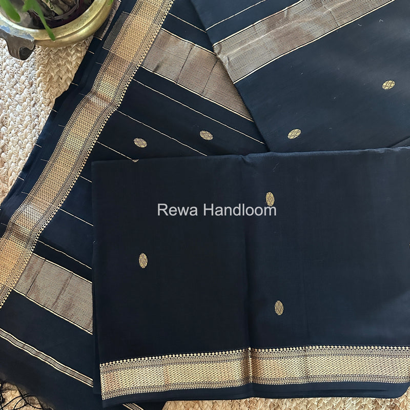 Maheshwari Black Aami Butti Saree SBT0083
