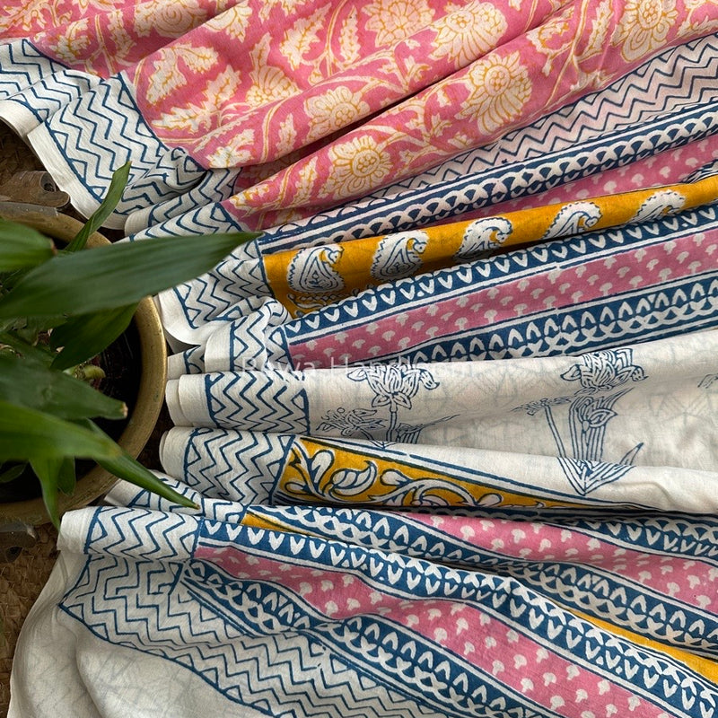 Pink Indigo Cotton Saree IND010