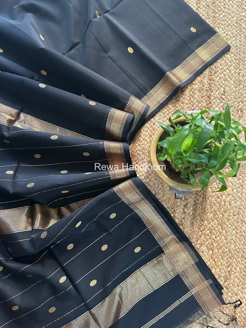 Maheshwari Black Aami Butti Saree SBT0083