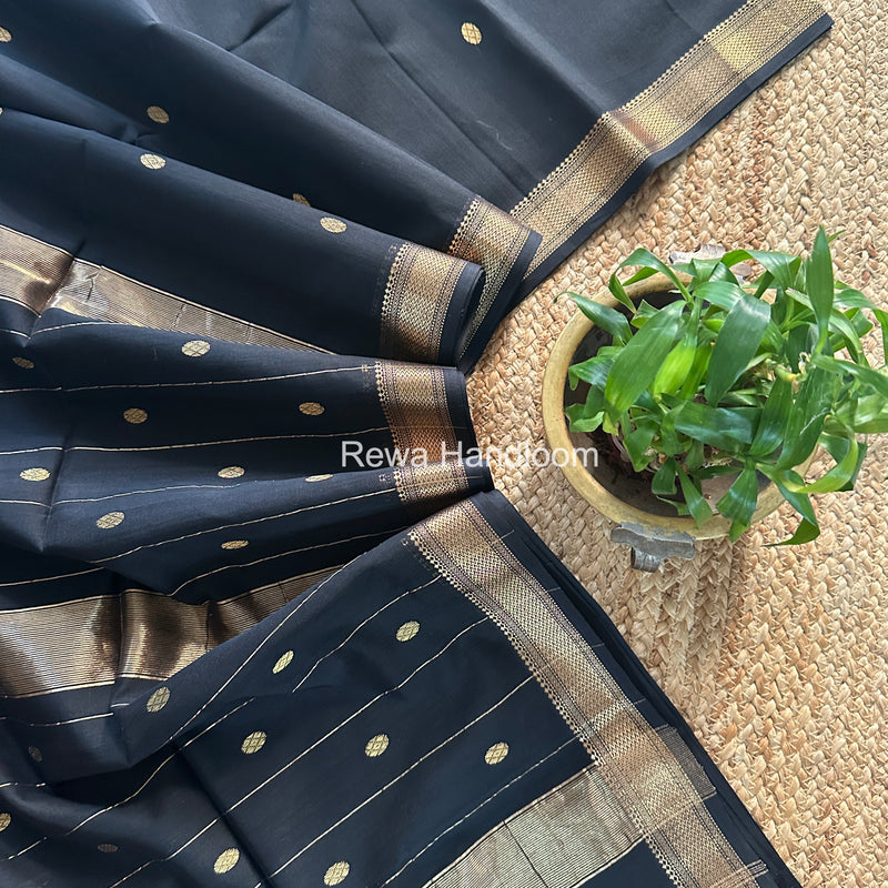 Maheshwari Black Aami Butti Saree SBT0083