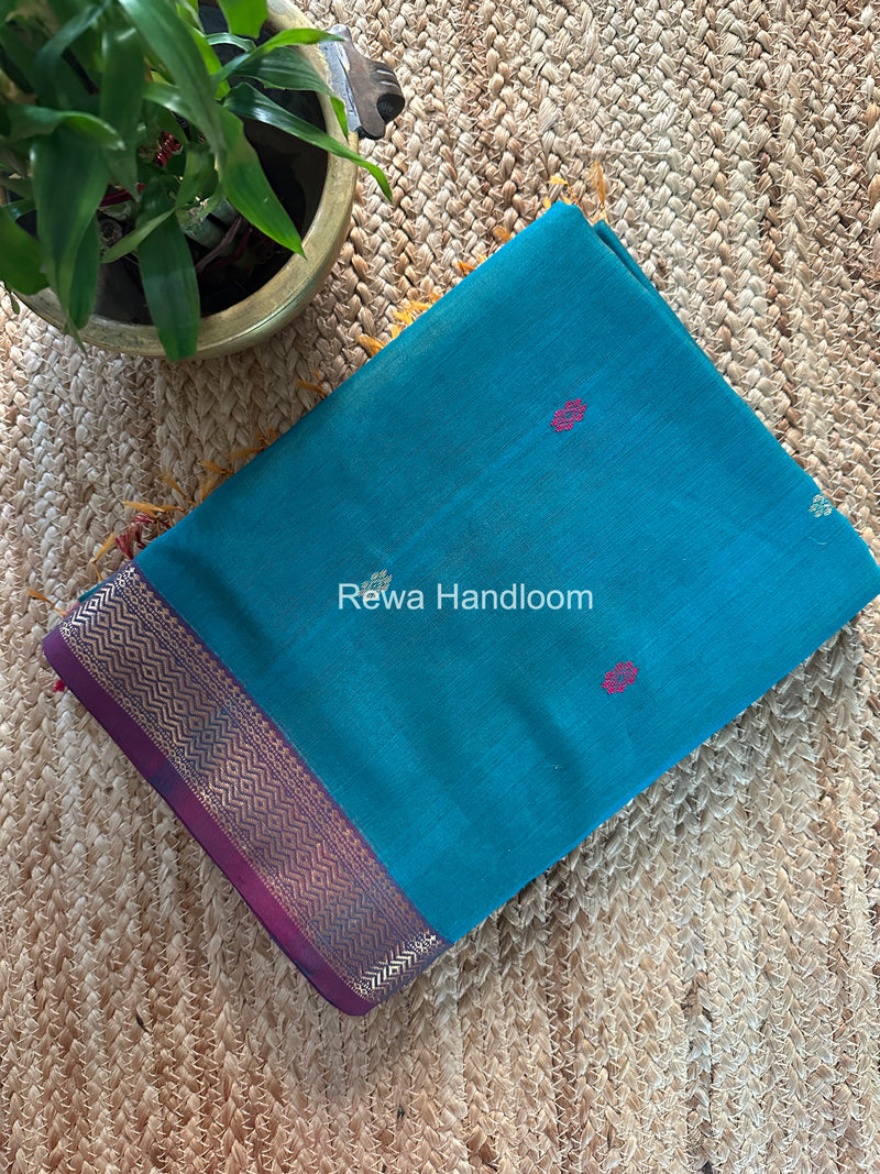 Maheshwari Aqua Green Aami Butti Saree SBT0084