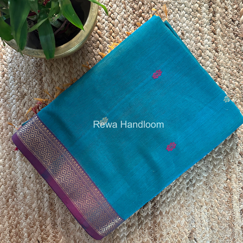 Maheshwari Aqua Green Aami Butti Saree SBT0084