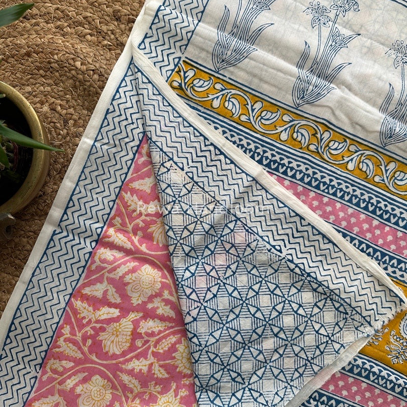 Pink Indigo Cotton Saree IND010