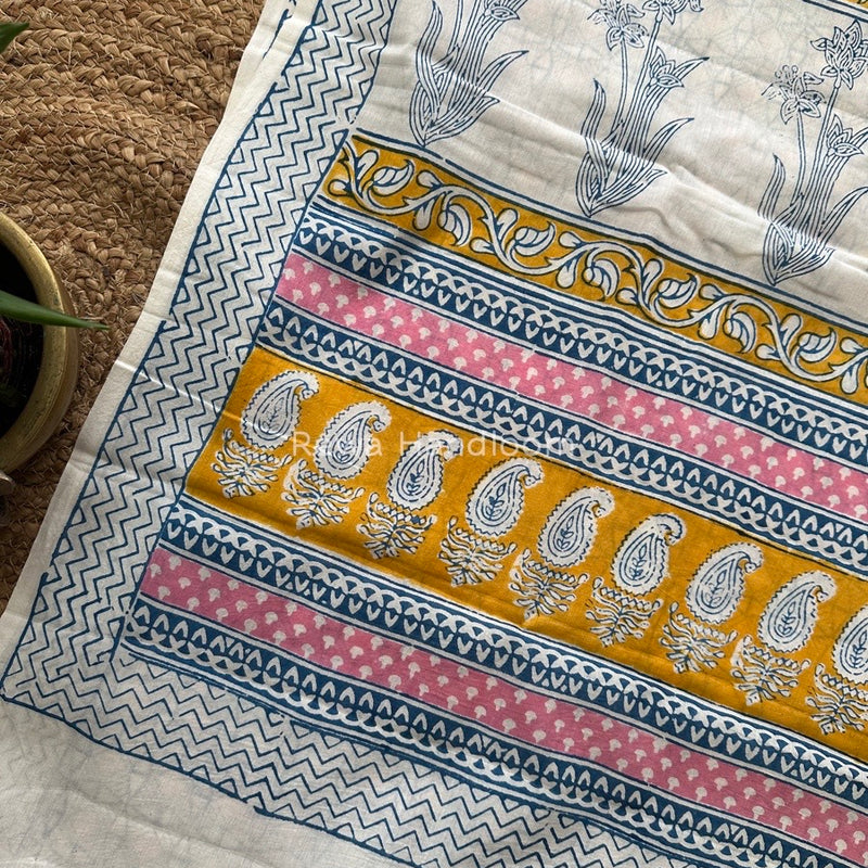 Pink Indigo Cotton Saree IND010
