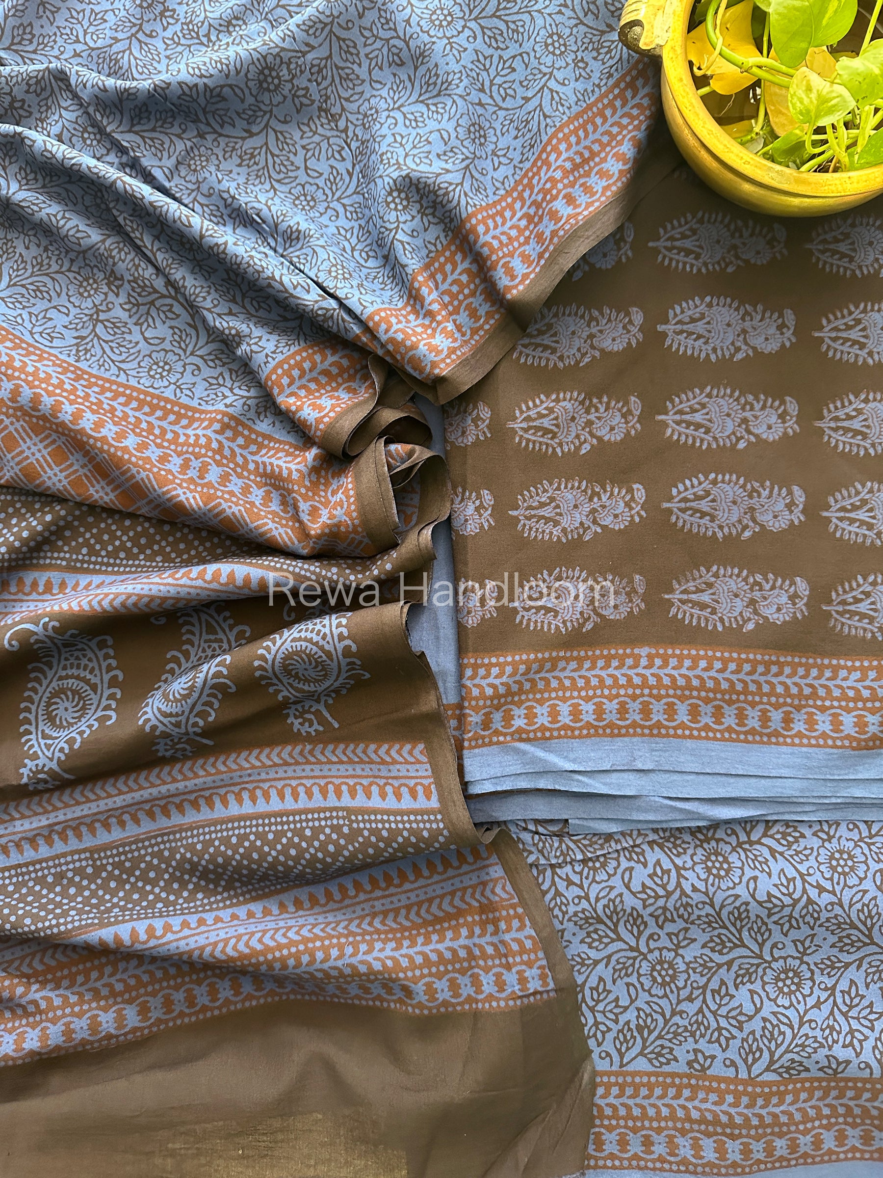  Bagh Print Cotton Suit