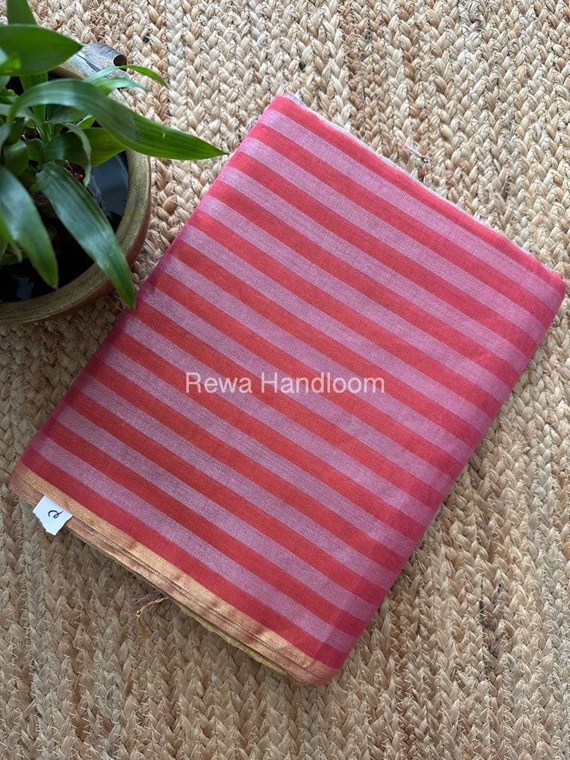 Exclusive Maheshwari Fuchsia Pink Tissue Silk Saree TLS09