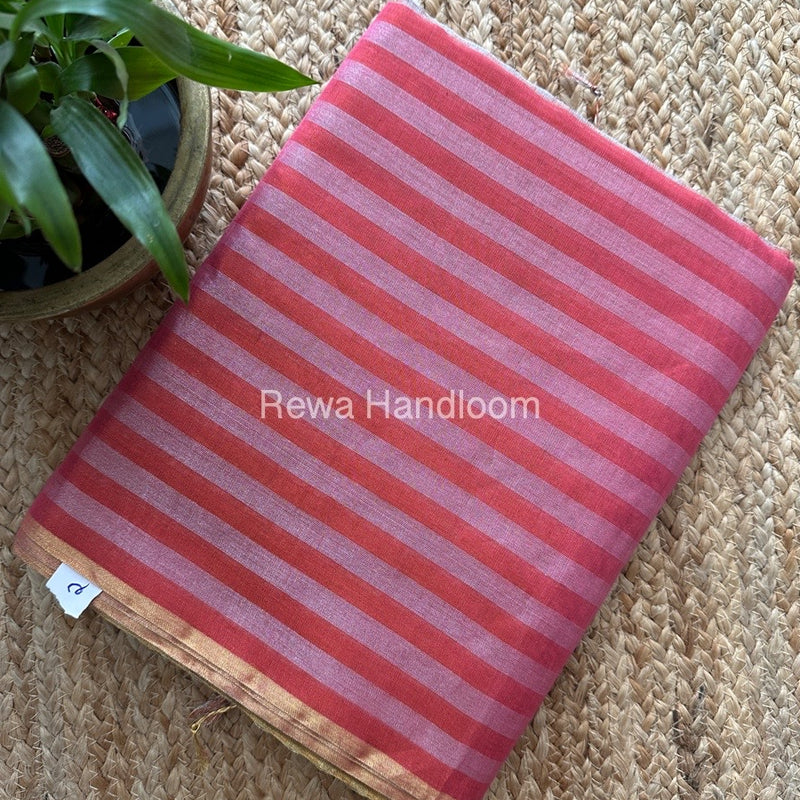 Exclusive Maheshwari Fuchsia Pink Tissue Silk Saree TLS09