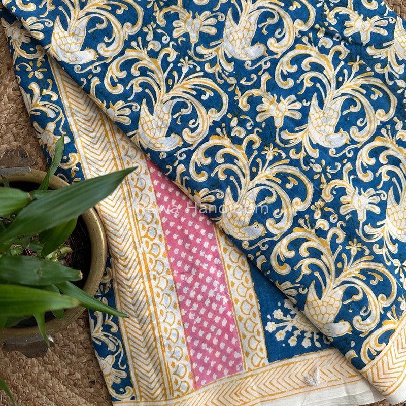  Indigo Cotton Saree