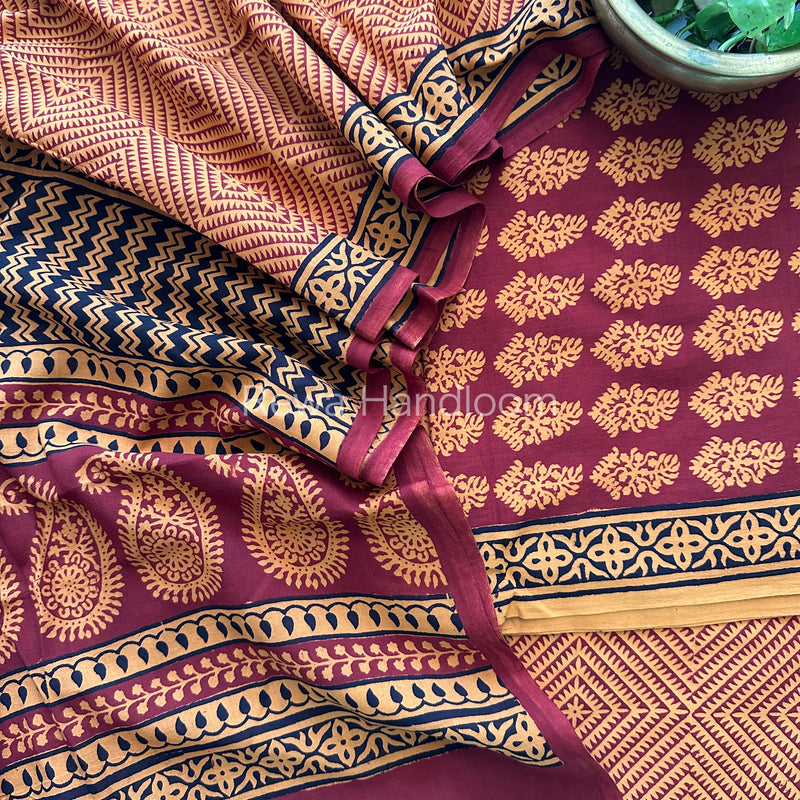  Bagh Print Cotton Suit