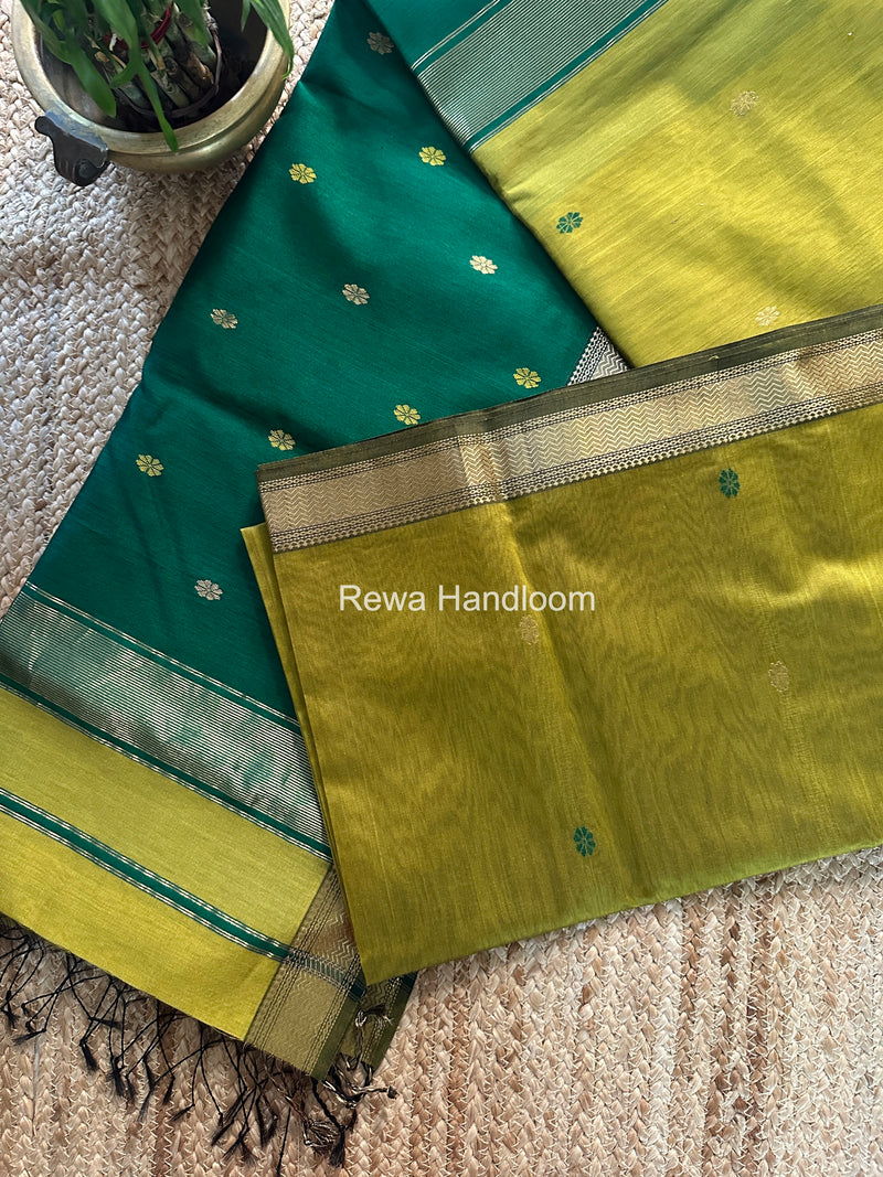 Maheshwari Mehendi Green Aami Butti Saree SBT0087