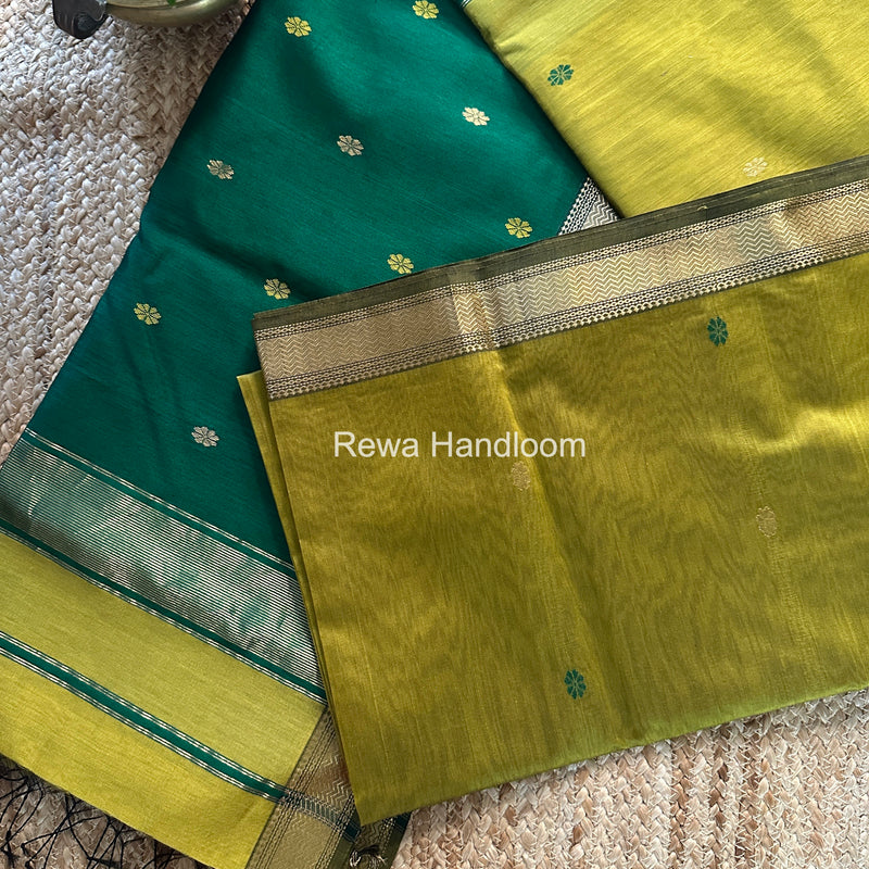 Maheshwari Mehendi Green Aami Butti Saree SBT0087