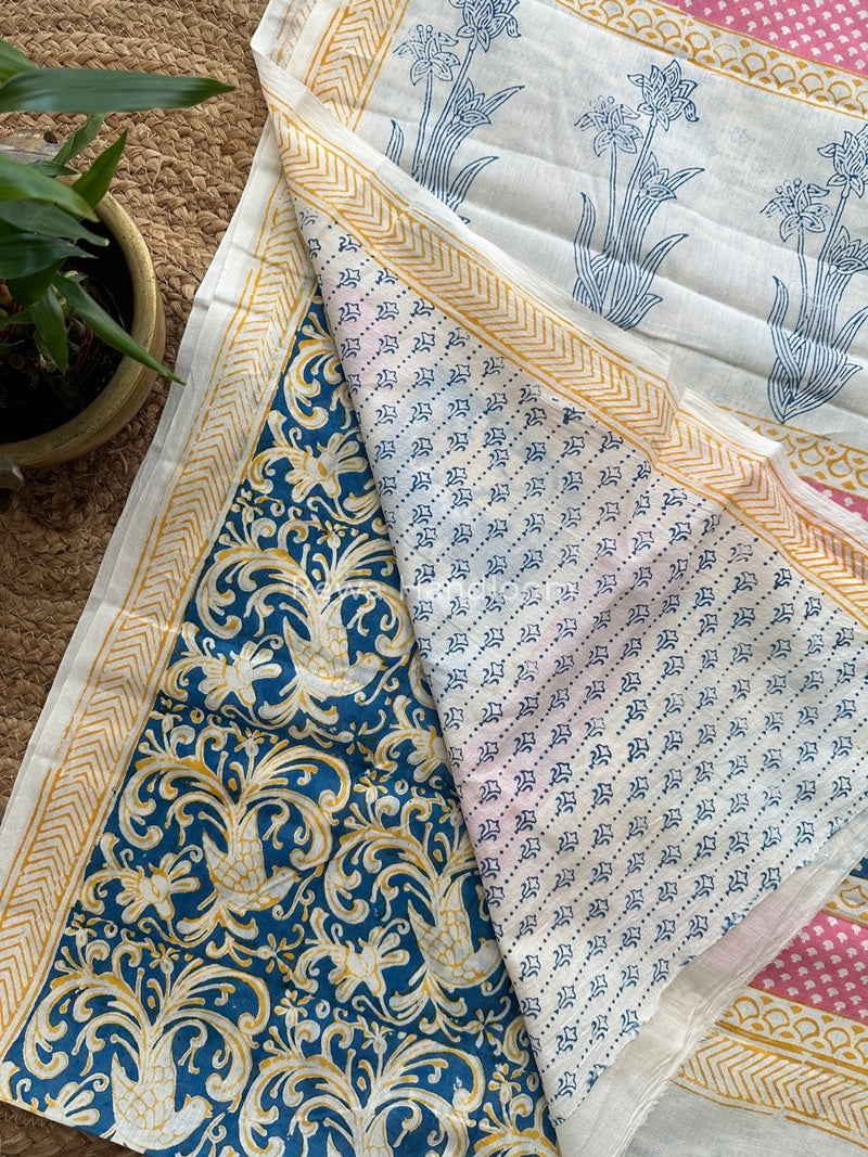 Blue Indigo Cotton Saree IND07