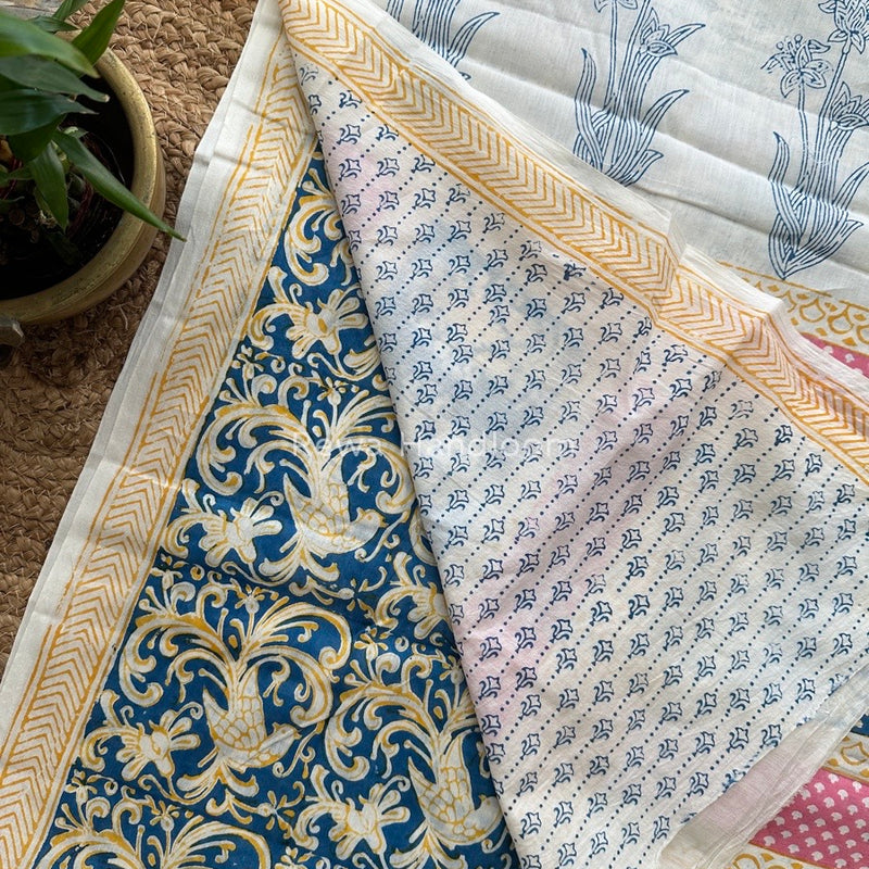 Blue Indigo Cotton Saree IND07