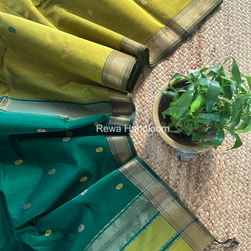 Maheshwari Mehendi Green Aami Butti Saree SBT0087