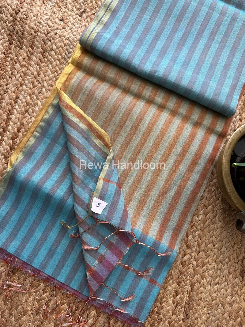 Exclusive Maheshwari Sky Blue Tissue Silk Saree TLS010