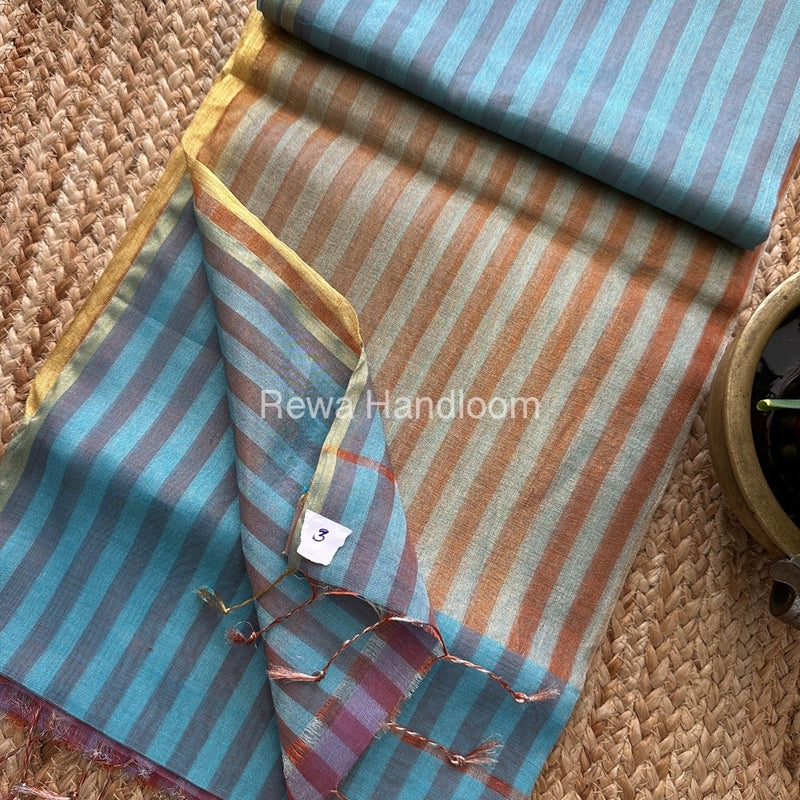 Exclusive Maheshwari Sky Blue Tissue Silk Saree TLS010