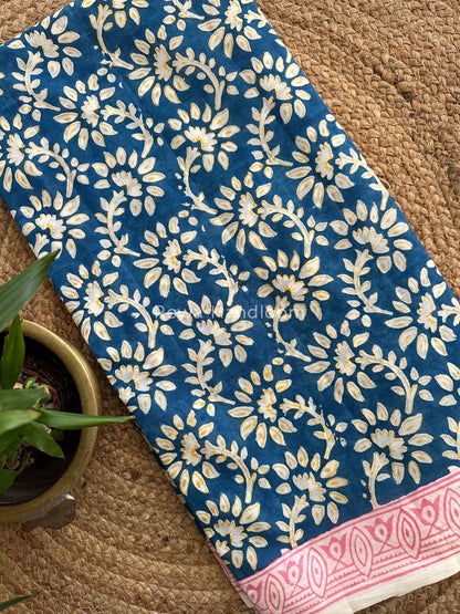 Blue Indigo Cotton Saree IND024