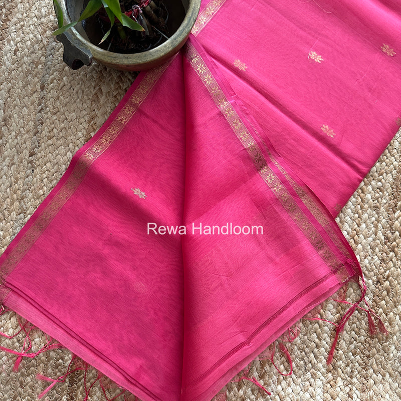 Pink Star Butti Maheshwari Saree SSB057