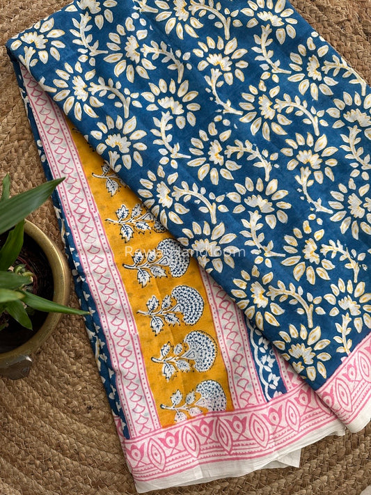  Indigo Cotton Saree