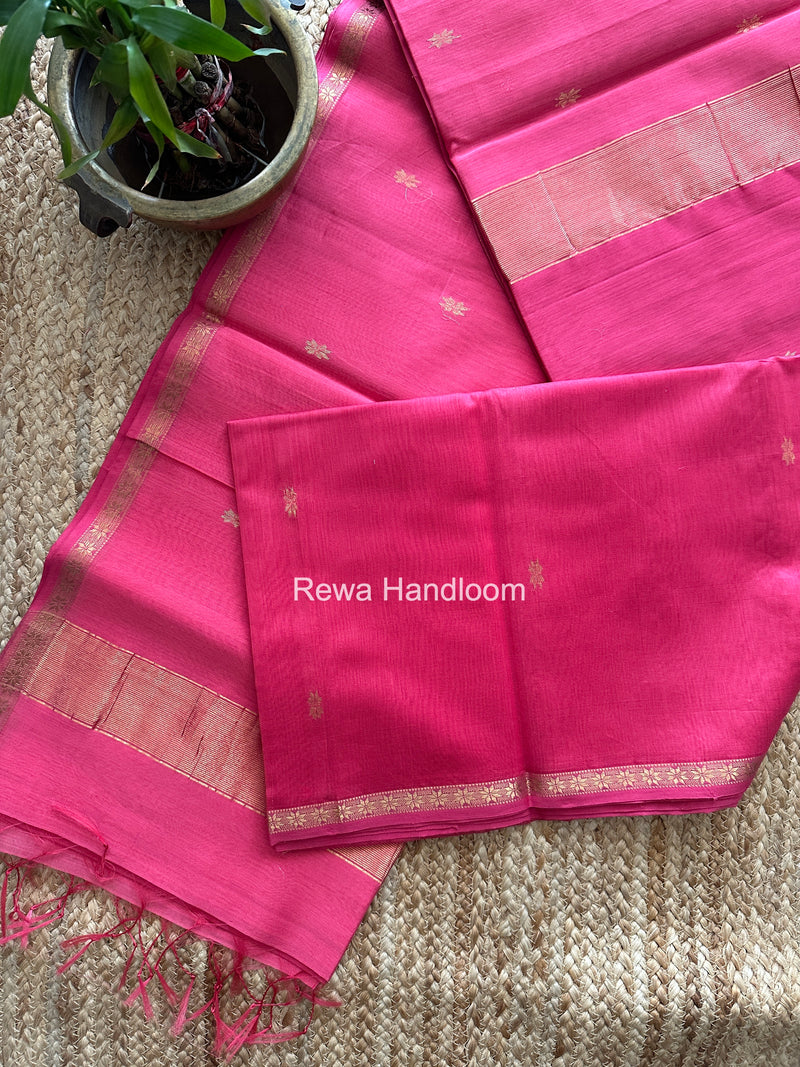 Pink Star Butti Maheshwari Saree SSB057