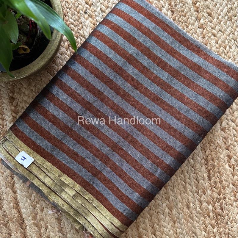 Exclusive Maheshwari Orange Tissue Silk Saree TLS011