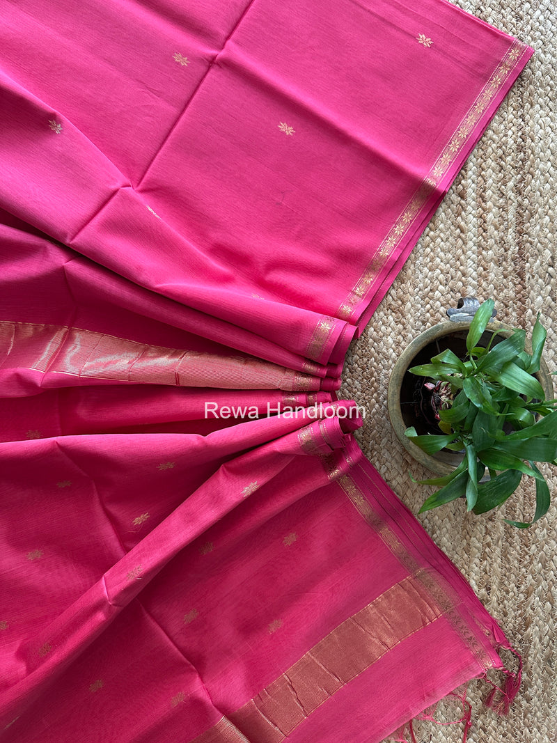 Pink Star Butti Maheshwari Saree SSB057