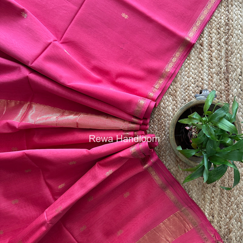 Pink Star Butti Maheshwari Saree SSB057