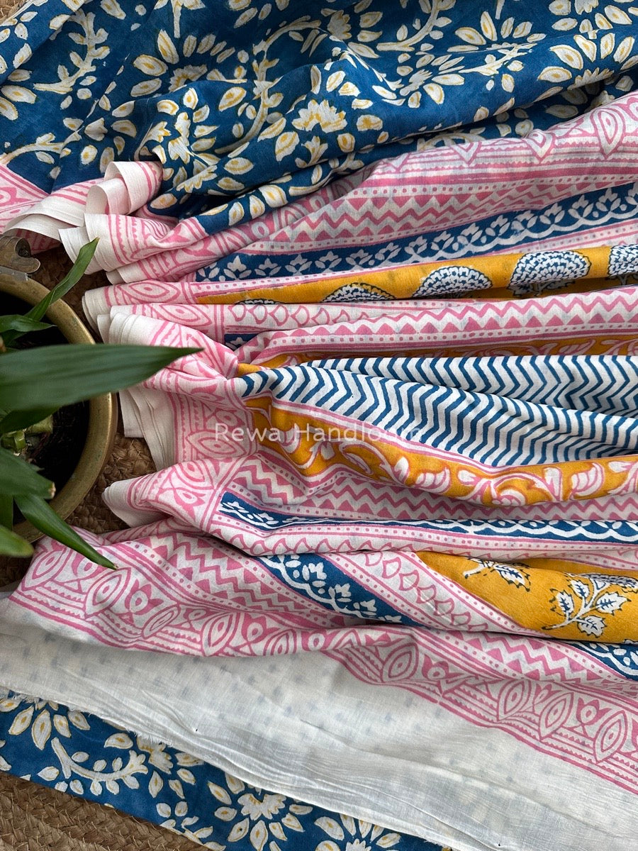 Blue Indigo Cotton Saree IND024