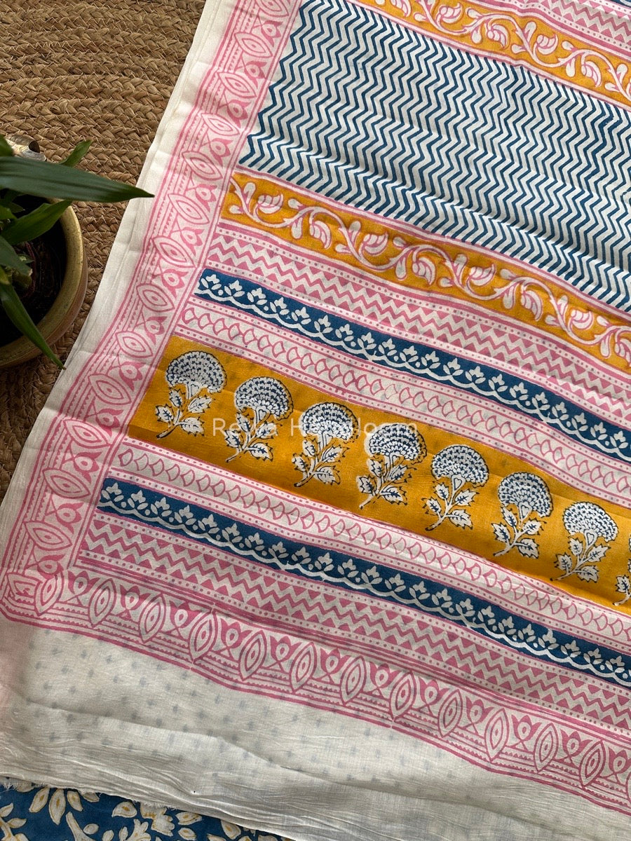 Blue Indigo Cotton Saree IND024