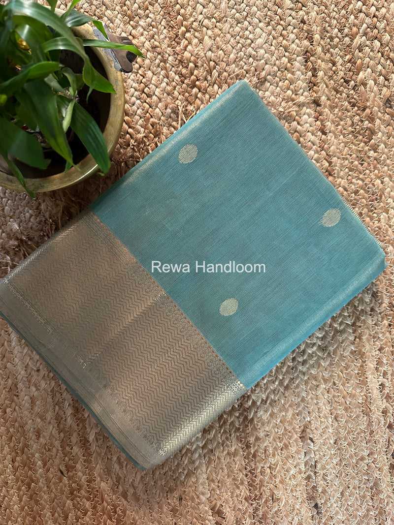 Maheshwari Mint Green Tissue Butti Saree TBBS0107