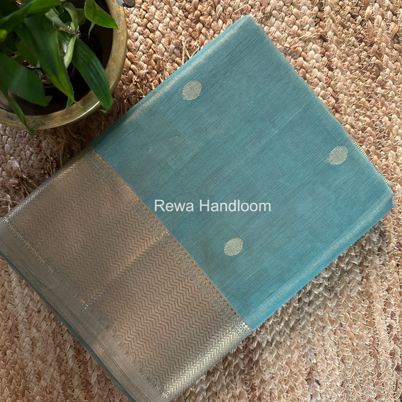 Maheshwari Mint Green Tissue Butti Saree TBBS0107