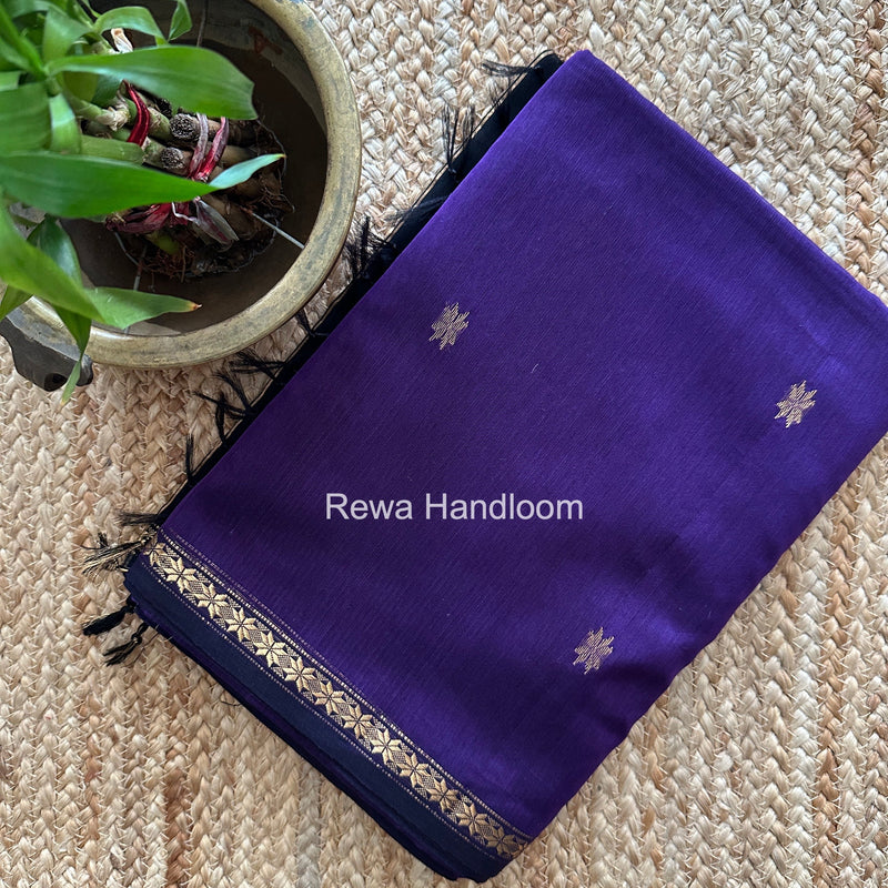 Violet Star Butti Maheshwari Saree SSB058 Rewa Handloom