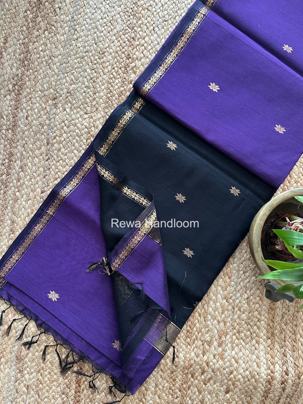Violet Star Butti Maheshwari Saree SSB058 Rewa Handloom