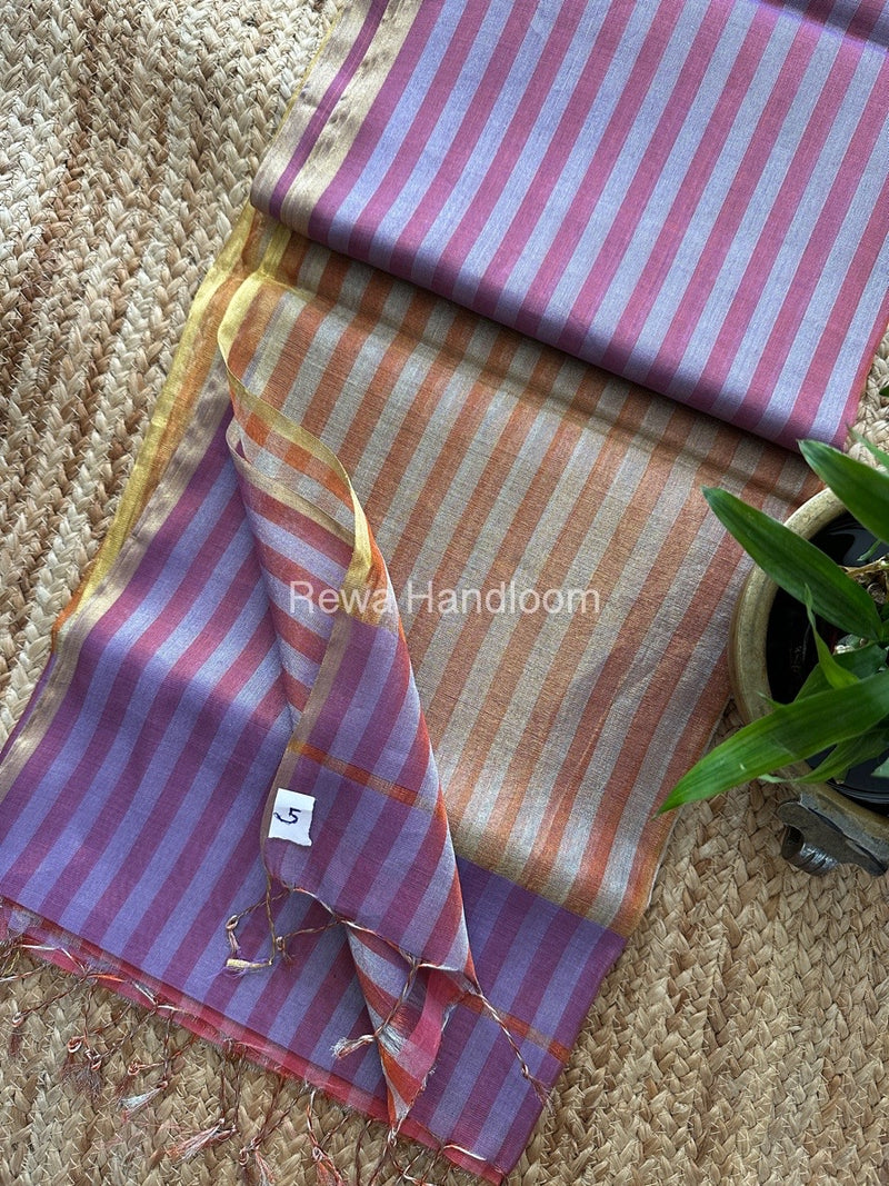 Exclusive Maheshwari Fuchsia Tissue Silk Saree TLS013