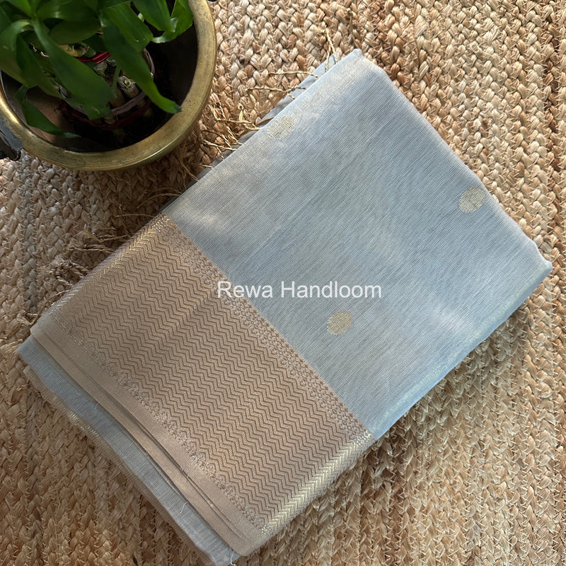 Maheshwari Grey Tissue Butti Saree TBBS0109
