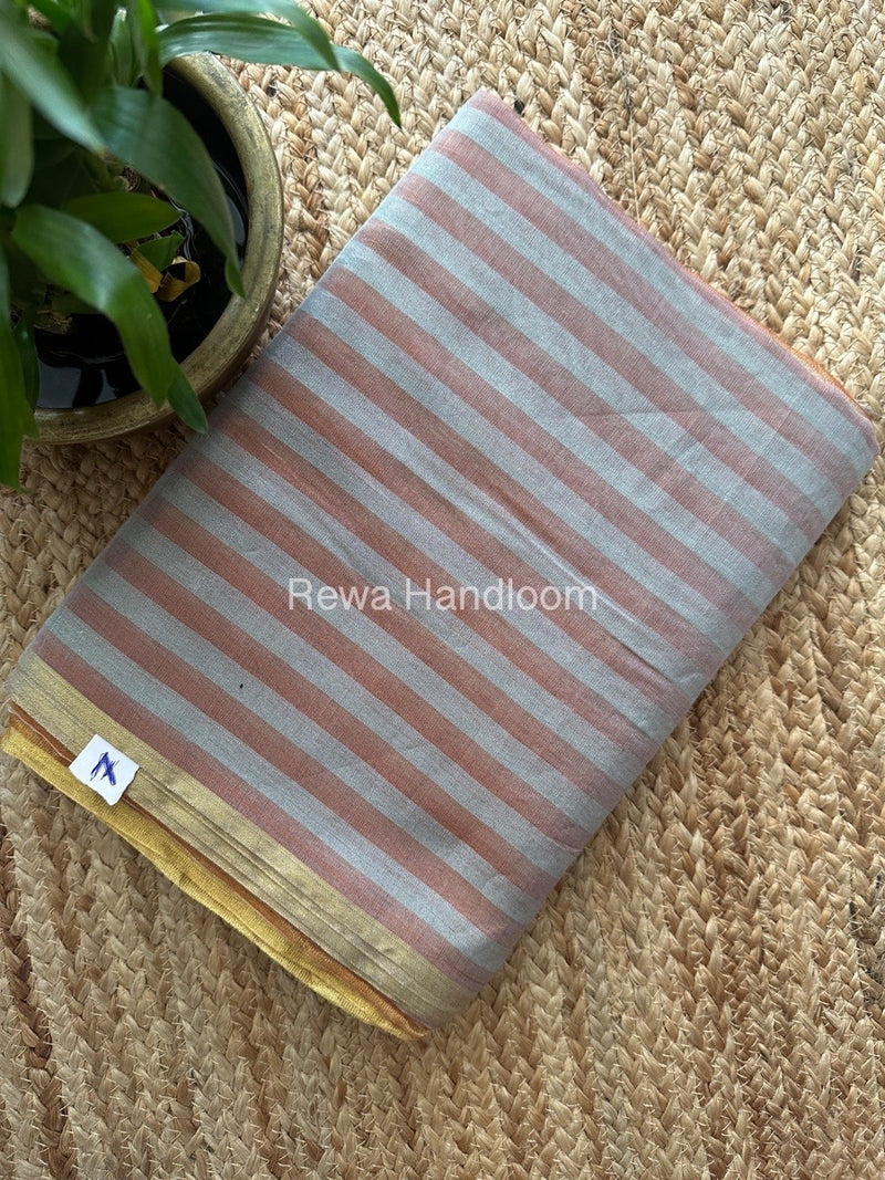 Exclusive Maheshwari Grey Tissue Silk Saree TLS012