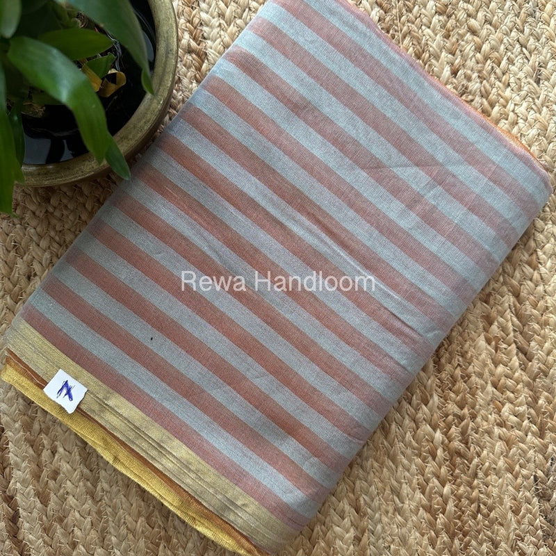 Exclusive Maheshwari Grey Tissue Silk Saree TLS012
