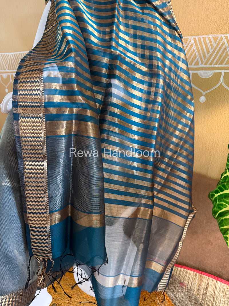 Maheshwari Rama Green Tissue Top Dupatta Sets TBTS102