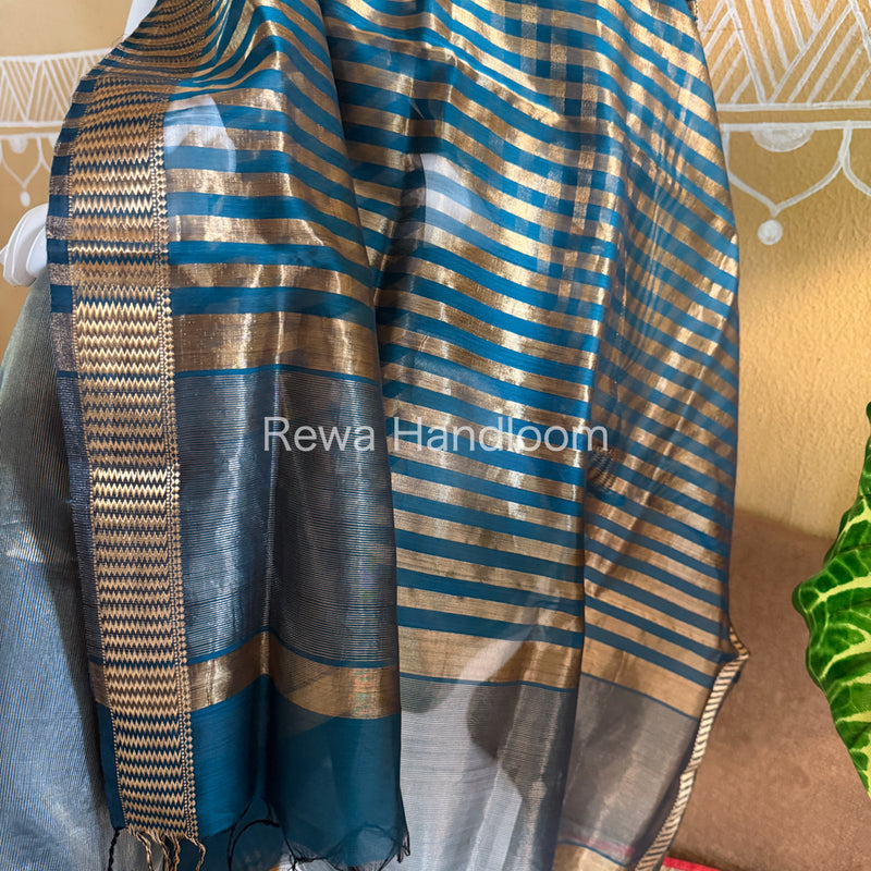 Maheshwari Rama Green Tissue Top Dupatta Sets TBTS102