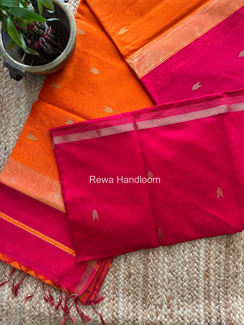 Rani Pink V Butti Maheshwari Saree VBS072