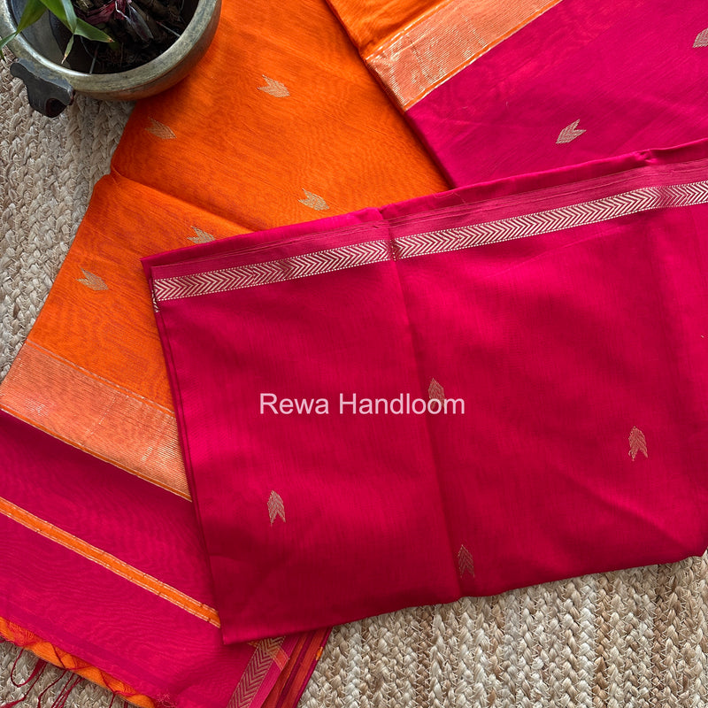 Rani Pink V Butti Maheshwari Saree VBS072